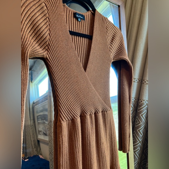 Lea and Viola stretchable mini Dress Gold Brown size Small - Picture 4 of 5